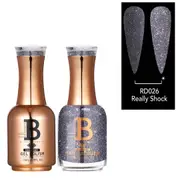 Billionaire Diamond Gel Polish UV LED & Nail Lacquer Duo 026 Really Shock 15ml