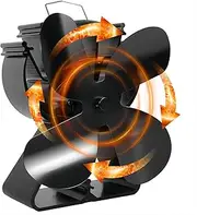 4-Blade Heat Powered Stove Fan for Wood/Log Burner/Fireplace Increases 80% More Warm air Than 2 Blade Fan…