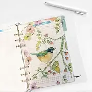 Index Tabs for A5/A6 6-Holes Cover Round Ring View Binder File Folder Loose Leaf Sheet Protectors Binder Cover Protector (A5/21cm*15cm/8.5 Inch, Divider Brid)