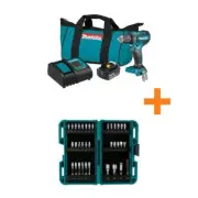 Makita Cordless 1/2" Driver-Drill Kit w/ 35-Piece Impact Bit Set Variable Speed