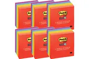 Pack 6 Post-It Super Sticky Notes 76x76mm Marrakesh Colours 5 Pads
