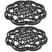 2 Pcs Cast Iron Trivet Tea Pot Pan Stand Dining Kitchen Worktop Protection✠