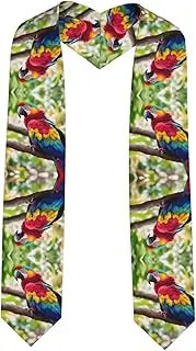 [SKKNT] Fantastic Parrot Feather 1 Print Graduation Shawl Stole For Academic Commencements Honor Sash Congratulations Gift