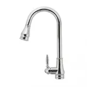AQUAPERLA Round Vintage Pull Out Kitchen Mixer Tap - Chrome