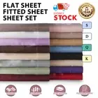 Ultra Soft Microfiber Flat Fitted Sheet Set Pillowcase Single/Double/Queen/King