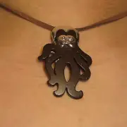 Necklace Gianni Liverani coconut shell & silver plated Zama alloy Octopus New!