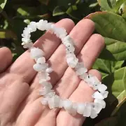 Rainbow Moonstone Chip Bracelet - Crystal Bracelet - Gemstones with Blue Flash