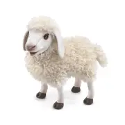 Folkmanis Woolly Sheep Hand Puppet 41x30cm Soft Animal Play Toy Kids 3y+