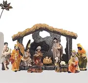 Nativity Set with Figures, Religious Nativity Manger Scene Statue, Christmas Nativity Set, The Real Life Nativity, Christmas Nativity Stable Set for Indoor and Outdoor Decoration