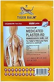 2pk - 4pcs Tiger Balm Warm Patches Plaster-RD Medicated Pain Relief 7cm x 10cm