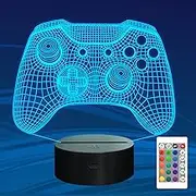 Gamepad 3D Illusion Lamp, Attivolife Controller Night Light with Remote Control + Timer 16 Color Changing Desk Lamps Kids Gamer Room Decor Plug in Best Cool Festival Birthday Gifts for Boys Men Child