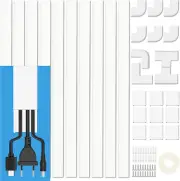 Cord Cover Raceway Kit - 157" Paintable Cable Concealer, Wire Hider for TV Wall