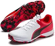 PUMA Cricket Shoes - Rubber Outsole - Virat Kohli One8 Edition Cricket Shoes (10) White/Red