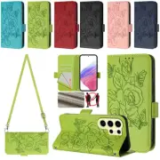 Case For Samsung Galaxy S24 S23 S22 S21 S20 Note 20 10 Leather Card Wallet Cover