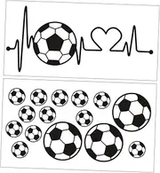 2 Sets of Soccer Sticker Background Art Design Decal DIY Removable Wallpaper Wall Sticker