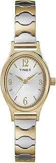 [Timex] Women's T26301 Kendall Circle Two-Tone Stainless Steel Expansion Band Watch, Two-Tone/White, NO SIZE, Quartz Watch,Quartz Movement