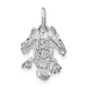 Sterling Silver Polished & Textured Frog Charm