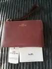 Coach Burgundy Leather Wristlet Bag New With Tags