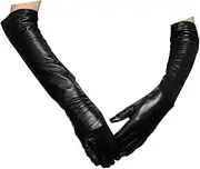 [Generic] Women Long Suede Genuine Leather Gloves Feminino Lengthen Real Lambskin Opera Show Mittens