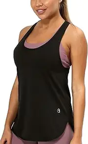[icyzone] Workout Tank Tops for Women - Athletic Yoga Tops, Racerback Running Tank Top