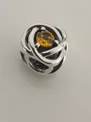 AUTHENTIC PANDORA NOVEMBER HONEY ETERNITY CIRCLE CHARM #790065C04