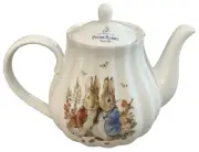 Beatrix Potter Petter Rabbit and Benjamin Bunny Teapot With Pink Lid 30 oz