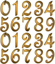 3 Inch Gold House Numbers Stickers for Mailbox Apartment Hotel 3x2 inch,