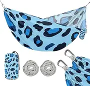 Animal Skin Leopard Blue Black 330lb Capacity Hammocks for Camping with Tree Straps Portable Hammock for Indoor Outdoor Patio capas para la Lluvia