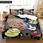 a3270 Bed Sheets ed Music Gorillaz Bedding Set Cute Quilt Cover Bed Cover With Pillowcase Boys Adult Home3-Piece Bedding Set (1 Duvet Cover + 2 Pillo