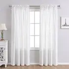 Window Sheer Soft Texture Light Filtering Long Privacy Sheer Voile Curtain Easy