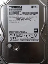 在飛比找露天拍賣優惠-二手硬碟TOSHIBA 1000GB(1TB) /64M/7