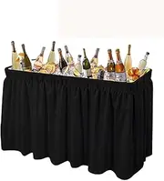 4 Foot Portable Party Ice Cooler Folding Table - Ideal for Tailgating, Camping, Fishing & Cleaning with Matching Skirt