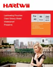 A3 Thermal Laminating Pouches Thick Film 250 Micron (125x2) - 60 Sheets Hartwii