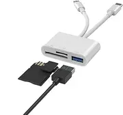 USB C SD Card Reader for Lighting and Type C, Portable Micro SD Card Reader Adapter for USB TF SD Port for iPad/MacBook Pro/Air/Laptop/Galaxy