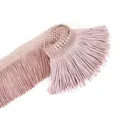 Lace Chainette Fringe Trim Polyester Tassel Trim with 6.8 Yard x 2 Inches Pink