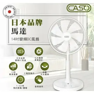 強強滾生活 CASO 14吋智能變頻DC風扇 省電靜音遙控電風扇 直流風扇 插電