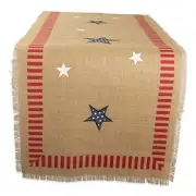 DII 5941 14x74" Jute/Burlap Table Runner, 4th of Tablerunner 4th of July Jute