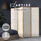 Artiss 4 Panel Room Divider Screen Partition Wood Timber Fold Stand Wide Natural