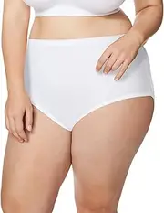 [Just My Size] Cool High-Waist Women's Cotton Brief Panties 5-Pair Pack