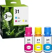 Topcolor 31 Ink Bottles Set Replacement for 31 32XL Ink Refill Bottles Compatible for Smart-Tank 7301 7602 5101 7001 6001 5103 Ink Refill, Smart-Tank Plus 651 551 455 All-in-One Printer 3 Color