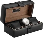 [CFZSALK] Watch Roll Watch Case Watch Stand Watch Box Leather Watch Box 3 Slot Travel Watches Storage Case Holder Jewelry Organizer Pouch Elegant Portable Watch Organizer Watch Win KeYJ