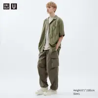 在飛比找蝦皮購物優惠-uniqlo 寬版降落傘工裝長褲 OLIVE色 XL