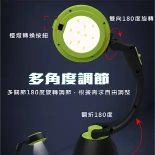 老婆叫我買 多功能行動電源露營燈 LED檯燈 應急照明燈掛 充電式多段調節 帳篷燈照明 戶外野營燈