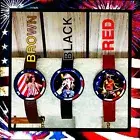 4TH OF JULY GNR POISON ALICE COOPER SET THREE LEATHER BRACELETS