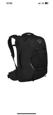 Osprey Farpoint 40L Black Torso Fit Travel Backpack for Men
