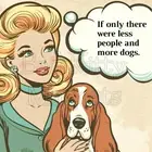 Retro woman more dogs less people High Quality Metal Magnet 4x4 inches 386