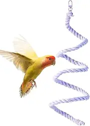 Parrot Rope Perch, Flexible Bird Swings for Parrots Cockatiel Peony, Reusable Colorful Chewing Toys Macaw Stand Cotton Ladder