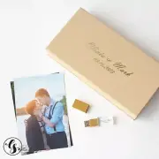 Wedding 4x6 Photo Box for USB Flash Drive Family Prints Storage Custom Handmade