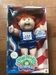 1996 Olympikids Cabbage Patch Kids Doll Olympics Track Field Red Hair Blue