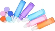 OATIPHO 10Pcs Refillable Glass Roller Bottles Essential Oil Roller Ball Containers Thick Frosted Glass for Perfume Includes Each